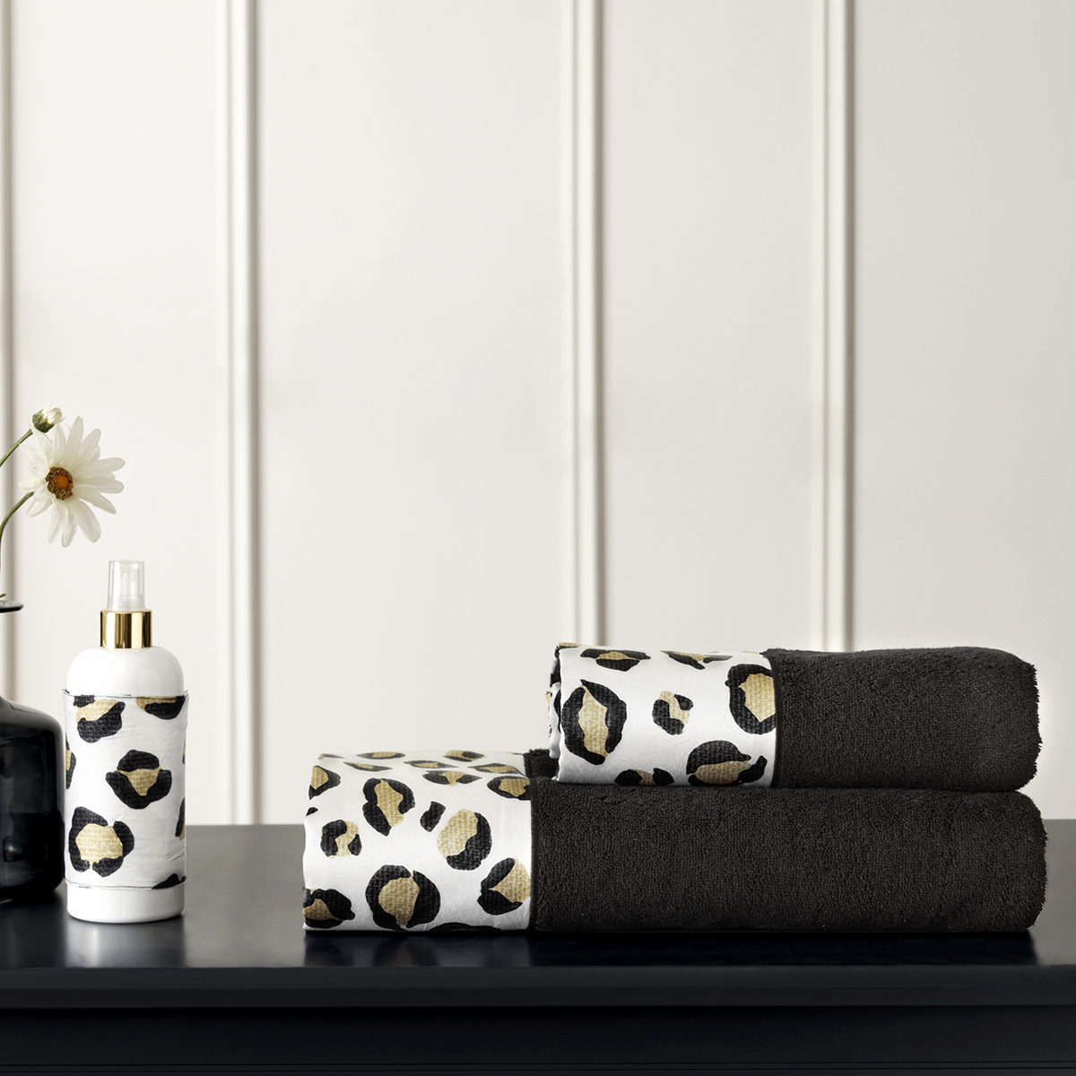 tivolyo-home-cheetah-siyah-2li-havlu