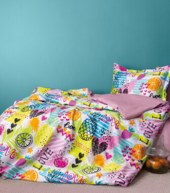 Комплект постільної білизни Issimo Home Digital Satin Lemonade полуторний
