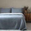 Покривало з наволочками 240×260 Limasso Kapitone blue