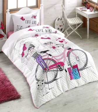 Комплект постельного белья с покрывалом Kristal Cute Girls полуторный