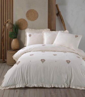 Комплект постільної білизни Saheser Stonewashed 200 х 220 см Florita Beige