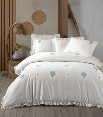 Комплект постільної білизни Saheser Stonewashed 200 х 220 см Florita Mint