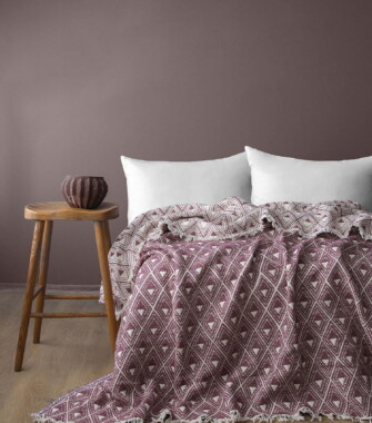 Муслінове покривало Issimo 220х240 см Levone Burgundy